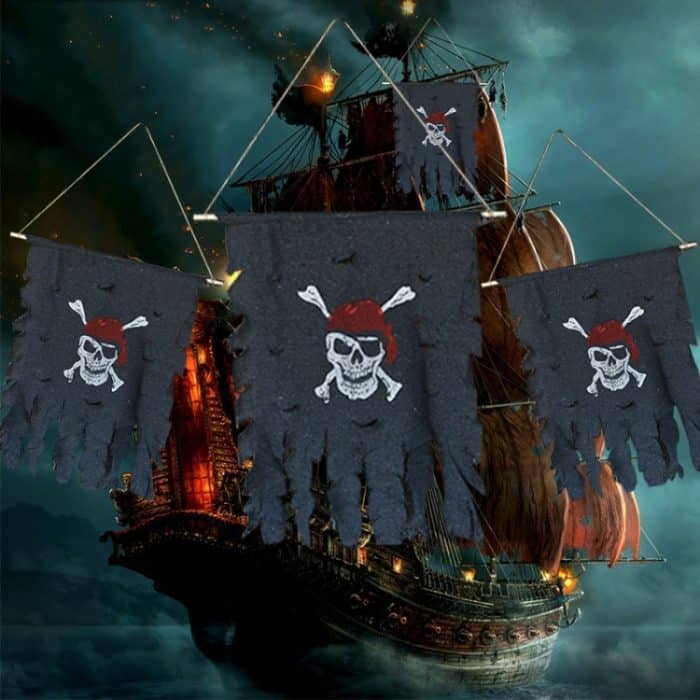 Halloween-Dekoration Jolly Roger Skull Banner Piratenflagge Partyzubehör, große Größe: 76 x 90 cm – Bild 6