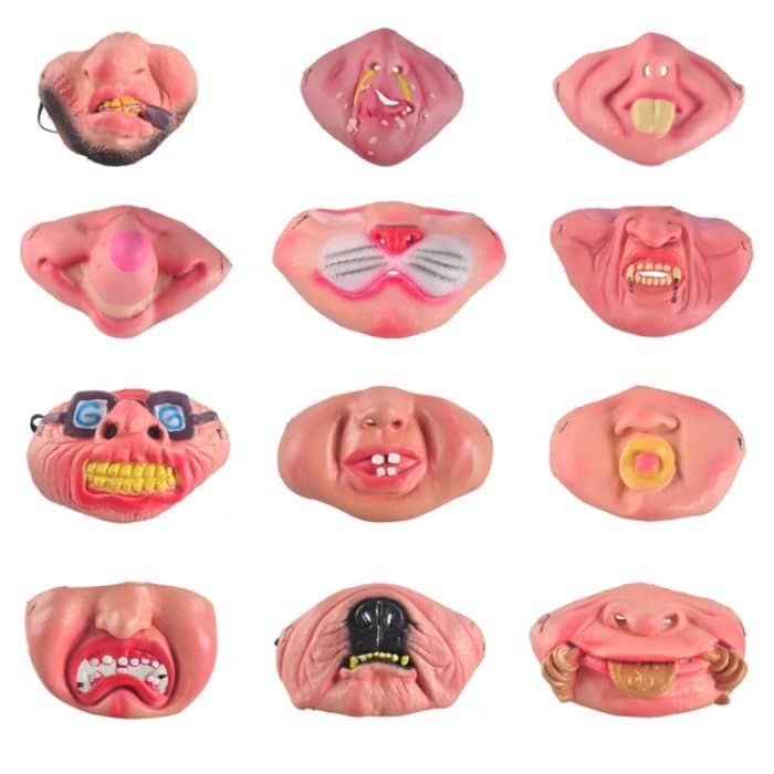 HC6361.jpg Fun Scary Horrible Mask Party Halloween Clown Latex Halbgesichtsmasken für Erwachsene / Kinder, zufällige Lieferung – Bild 1