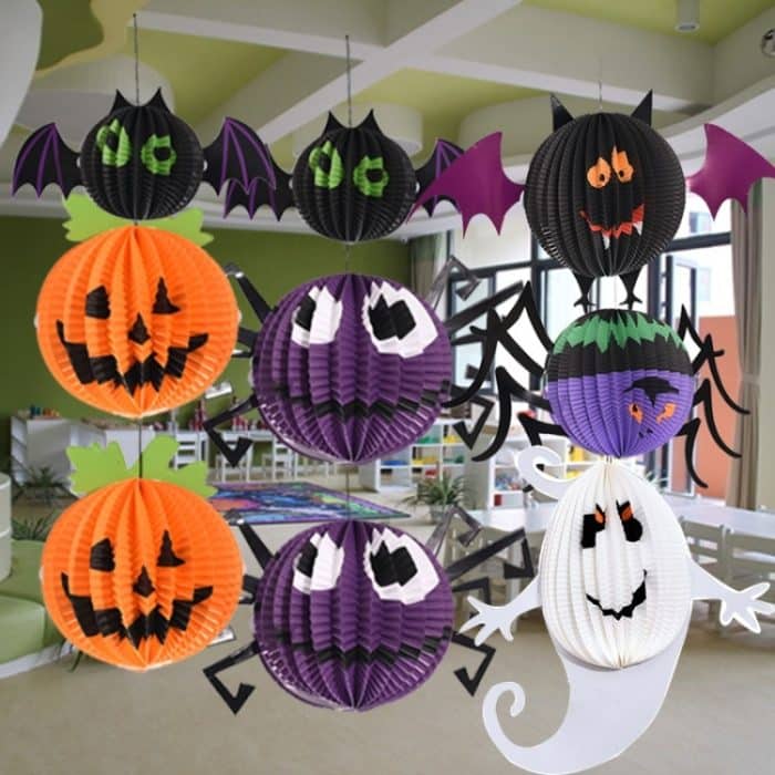 3 PCS / Set Kreative lustige Halloween Ghost Bats Spider Anhänger Papierdekoration und Requisiten Horror – Bild 7