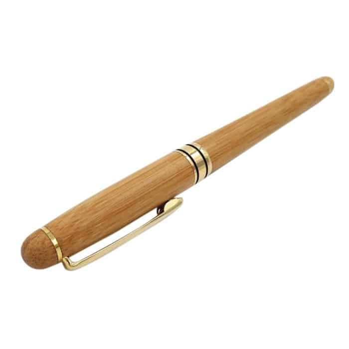 Schulbüro Extra feine Feder Transparenter Kolben Bambus Füllfederhalter Tintenstift – Bild 2