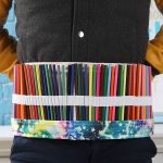 48 Slots Starry Sky Print Stifttasche Leinwand Bleistiftwickelvorhang Roll Up Bleistiftetui Schreibwarenbeutel – Bild 2