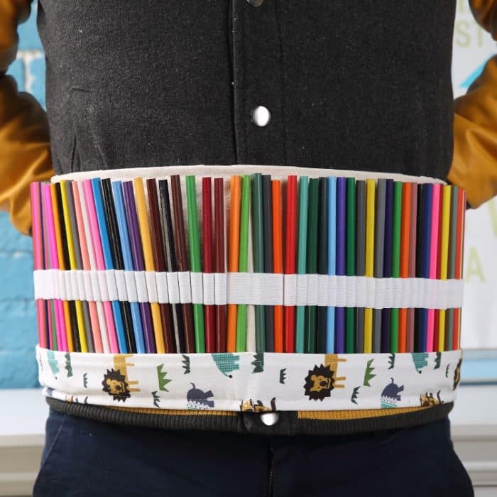 48 Slots Cartoon Animal Print Stifttasche Leinwand Bleistiftwickelvorhang Roll Up Bleistiftetui Briefpapierbeutel – Bild 2