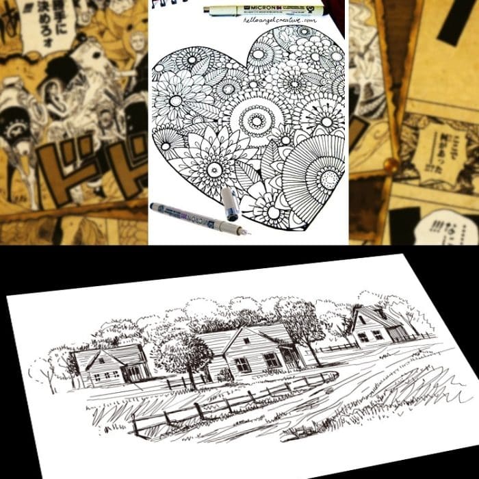 2 Stück Archiv-Pigmenttinten-Zeichnungs-Fineliner-Stifte, Feder, Manga-Mikron-Stift, 0.25mm, 0.3mm, 0.35mm, 0.4mm, 0.45mm, 0.5mm – Bild 9