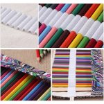 72 Slots Ethnic Print Pen Bag Leinwand Bleistiftwickelvorhang Roll Up Pencil Case Briefpapierbeutel – Bild 5