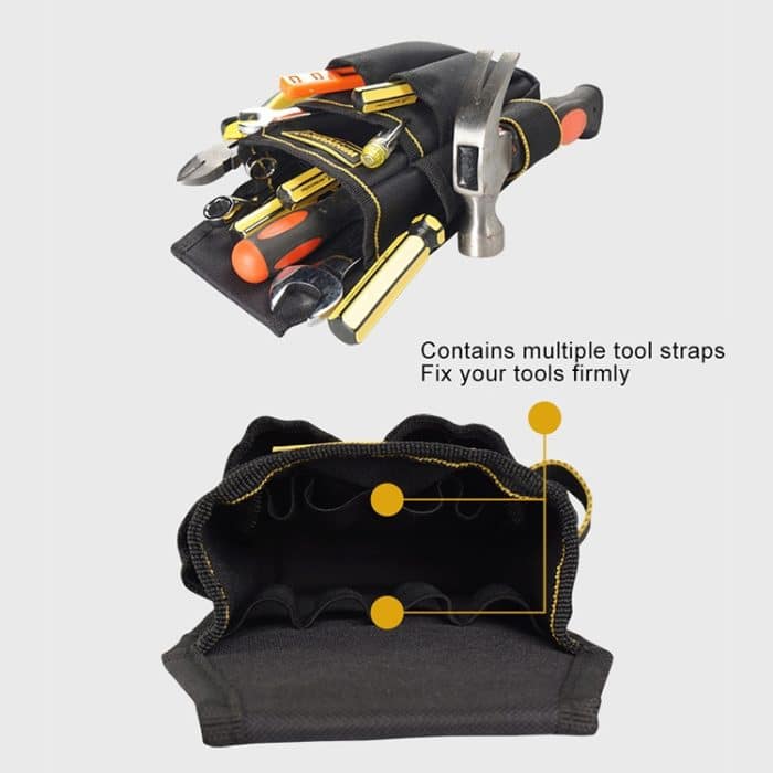 Professionelle Oxford-Stoff-Elektriker-Gürteltasche, praktische Werkzeugtasche, WH008 Black – Bild 8