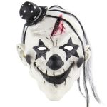 Halloween Festival Party Latex Teufel Clown erschreckte Maske Kopfbedeckung, mit Haaren – Bild 2