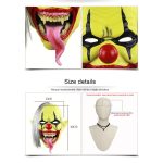 Halloween Festival Party Latex Green Face Clown erschreckte Maske, mit Haaren – Bild 6