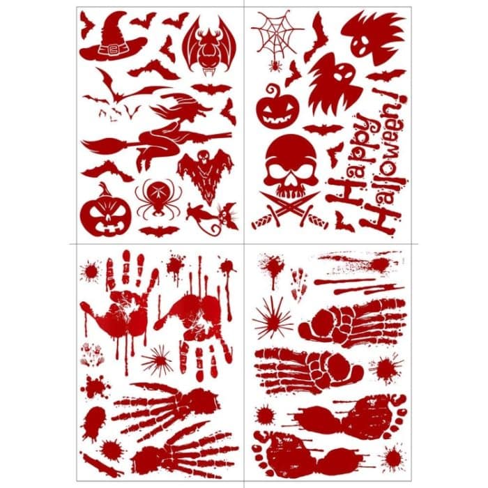 10 PCS Halloween-Dekorationen PVC Kreative blutbedruckte Wandaufkleber Fensteraufkleber, Größe: 25 * 30 cm, zufällige Lieferung – Bild 5