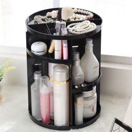 Um 360 Grad drehbarer funktioneller Kosmetikbehälter, Make-up-Organizer, umweltfreundliche Aufbewahrungsbox, Größe: 23 x 31 cm