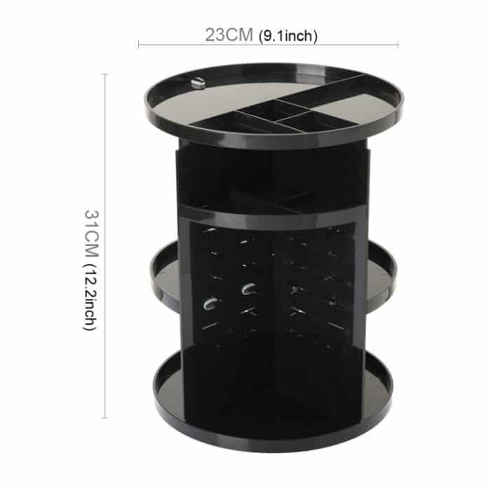 Um 360 Grad drehbarer funktioneller Kosmetikbehälter, Make-up-Organizer, umweltfreundliche Aufbewahrungsbox, Größe: 23 x 31 cm – Bild 2