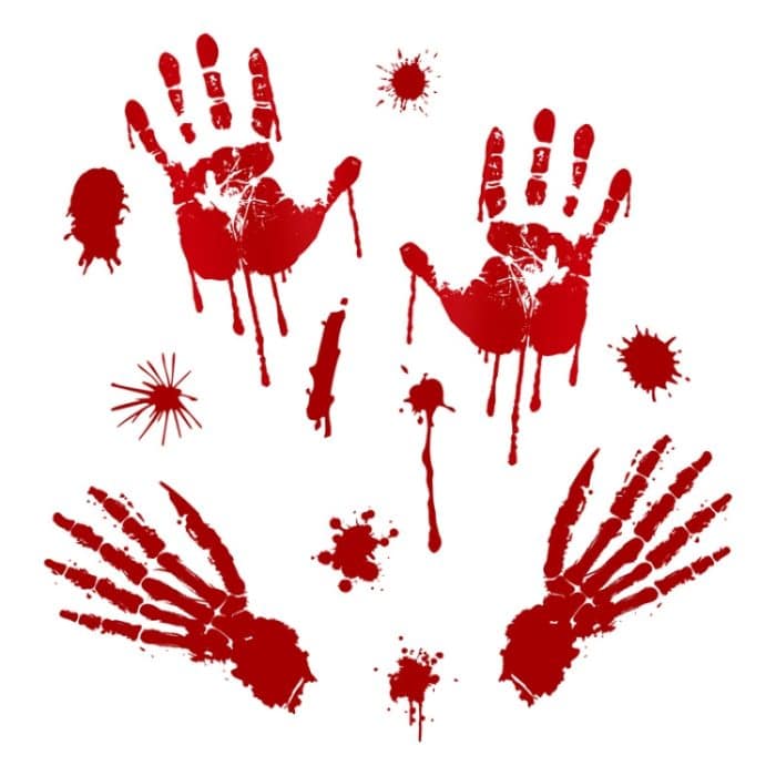 10 PCS Halloween Dekorationen PVC Kreative Blut Handabdrücke und Fußabdrücke Wandaufkleber Fensteraufkleber, zufällige Lieferung – Bild 3