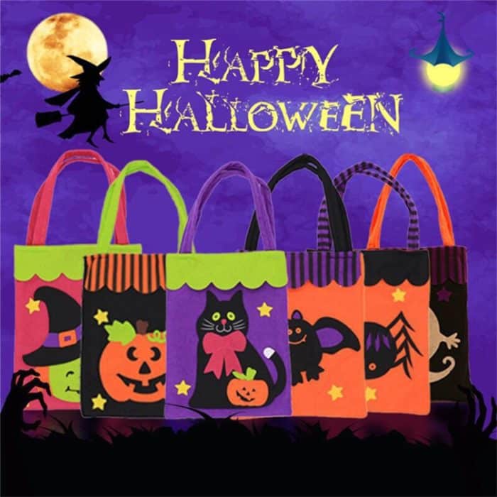 5 PCS Halloween Dekoration Kreative Cartoon Candy Geschenk Square Tote für Kinder, Random Style Lieferung – Bild 6