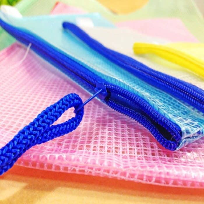 12 PCS Zipper Plastic Mesh Briefpapierbeutel, zufällige Farblieferung (A5, Größe: 24x17,5 cm) – Bild 6