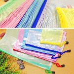12 PCS Zipper Plastic Mesh Briefpapierbeutel, zufällige Farblieferung (A5, Größe: 24x17,5 cm) – Bild 7