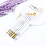 6 PCS Künstler Ölgemälde Pinsel Set Nylon Haar Holzgriff Acryl Aquarell Spitze Spitze Zeichenstift – Bild 3