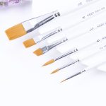6 PCS Künstler Ölgemälde Pinsel Set Nylon Haar Holzgriff Acryl Aquarell Spitze Spitze Zeichenstift – Bild 5