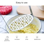 Manueller Kürbis-Kartoffel-Ricer-Stampfer aus Edelstahl mit breitem und ergonomischem horizontalem Griff – Bild 7