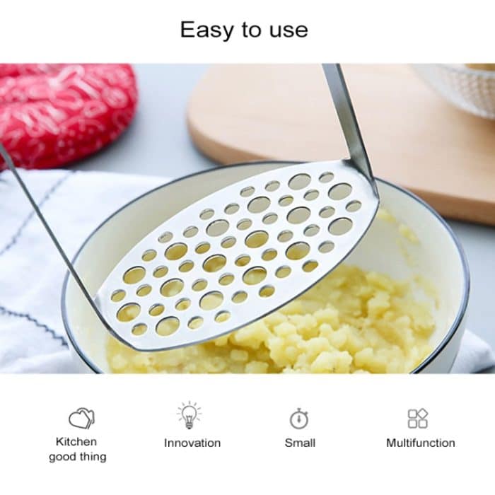 Manueller Kürbis-Kartoffel-Ricer-Stampfer aus Edelstahl mit breitem und ergonomischem horizontalem Griff – Bild 7