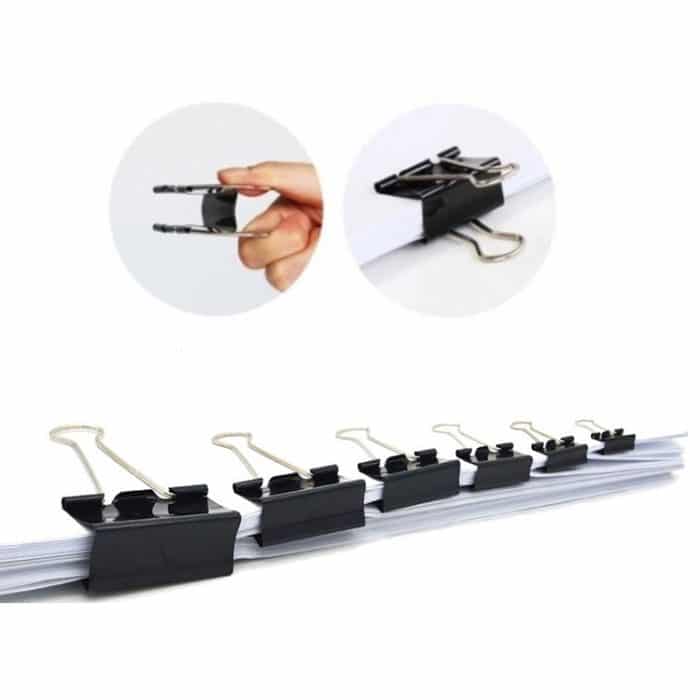 50 Stück 32 mm schwarze Metallklammern für Notizen, Briefe, Büroklammern, Büroklammern, 50PCS / 32mm – Bild 4