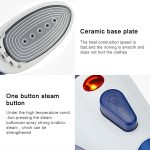 Multifunktions-Handdampfer für den Haushalt, tragbare Reise-Handdampfmaschine zum Aufhängen, Keramikboden mit Biberbürste, Haarbürste und Messbecher, EU-Stecker, EU Plug Purple, EU Plug Blue – Bild 8