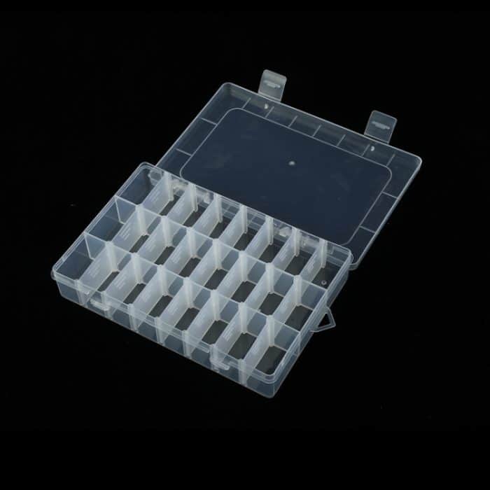5 PCS Plastic Removable Grid 24 Slots Box Organizer Aufbewahrungsbehälter für Schmuckohrringe – Bild 1
