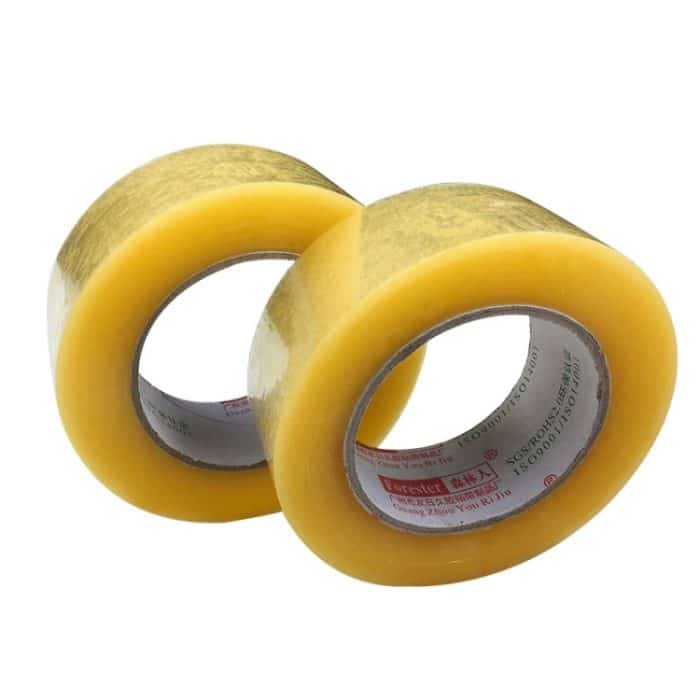 4 Stück 55 mm Breite, 32 mm Dicke, Paketversiegelung, Verpackungsband, Rollenaufkleber, 55mm Width 32mm Thickness (Transparent Yellow) – Bild 2