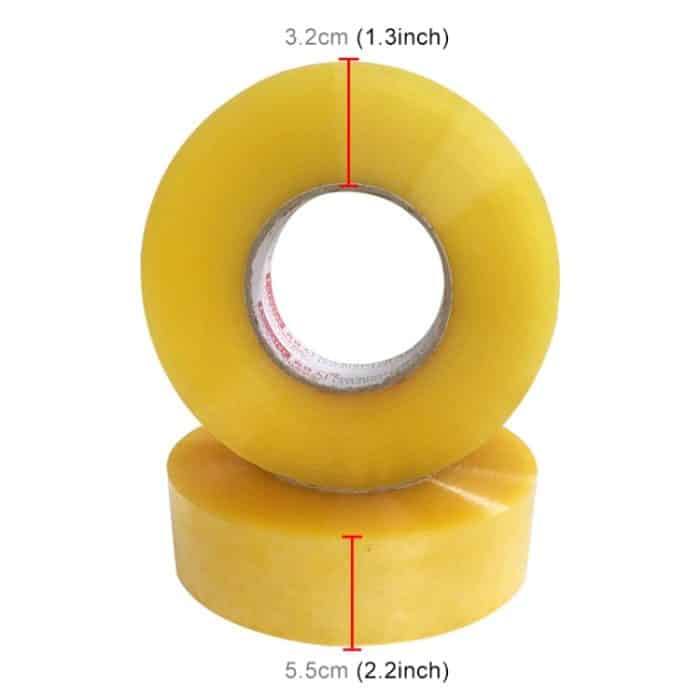 4 Stück 55 mm Breite, 32 mm Dicke, Paketversiegelung, Verpackungsband, Rollenaufkleber, 55mm Width 32mm Thickness (Transparent Yellow) – Bild 4