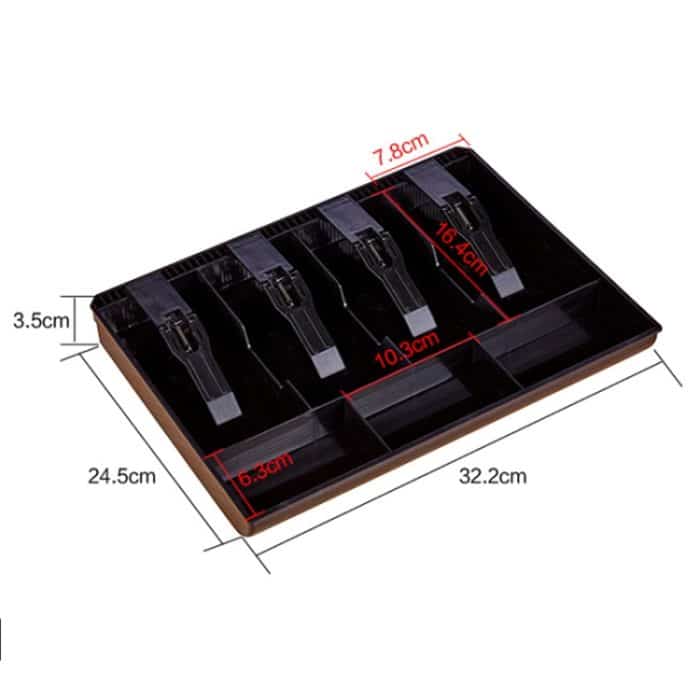 Robustes ABS-Geldkassettenfach mit vier Rahmen, Kassiererschubladenaufbewahrung, Kassenfachbox, Klassifizieren, Organizer, Four-frame (Black), Four-frame (Pink), Four-frame (White) – Bild 3