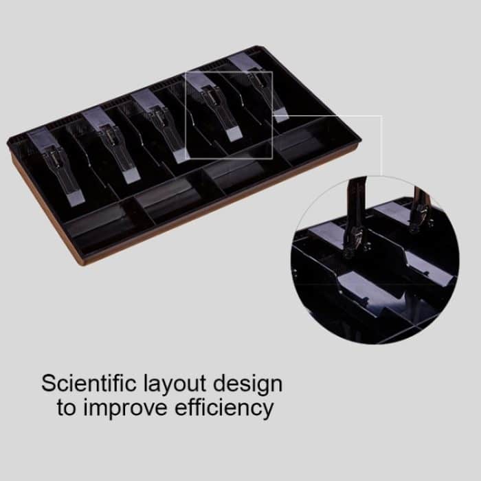 Langlebiger ABS-Geldkasseneinsatz mit fünf Rahmen, Kassiererschubladenaufbewahrung, Kassentablett, Klassifizierungsorganisator, Five-frame (Black), Five-frame (White) – Bild 6