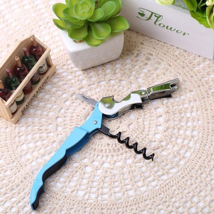 HC8546.jpg 10pcs Multifunktionaler Edelstahl-Weinflaschenöffner mit Seepferdchen-Muster, Dosenöffner, zufällige Farblieferung – Bild 1