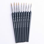 9 PCS / Set Art Supplies Wiesel-Haarbürste Aquarell-Hakenlinienbürste Stellen Sie den Randstift dar