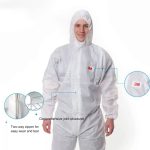3M 4515 Einteiliger weißer antistatischer, chemikalienbeständiger, staubdichter Sandstrahlanzug mit Kappe, Größe: XL – Bild 6