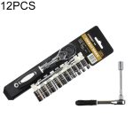 12 PCS 1/4 Interface Ratschenschlüsselsatz Autoreparaturkombination Hardware Toolbox