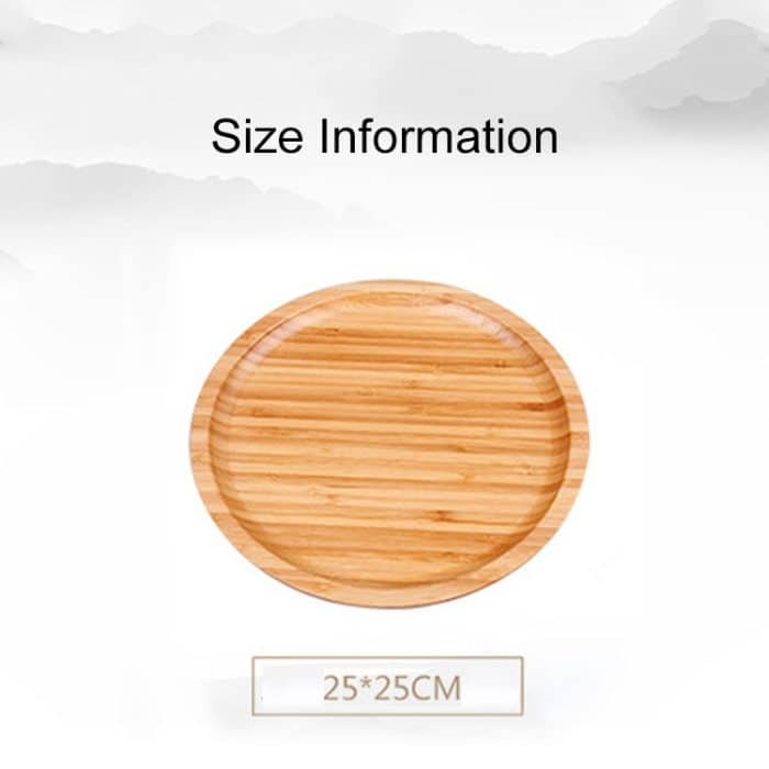 Haushalt Kreative Einfache Runde Bambus Tee Tablett Mini Teetisch, Durchmesser: 25cm – Bild 3