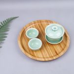 Haushalt Kreative Einfache Runde Bambus Tee Tablett Mini Teetisch, Durchmesser: 25cm – Bild 5