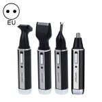 SPORTSMAN 4-in-1 wiederaufladbarer Ohr-Nasen-Trimmer, Elektrorasierer, Bart, Gesicht, Augenbrauen, Haarschneider für Männer, EU-Stecker (schwarz, 220 V), EU Plug