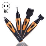 SPORTSMAN Elektrischer wiederaufladbarer 4-in-1-Ohr-Nasenschneider Bart Gesichtsrasierer Augenbrauen Haarschneider für Männer, EU-Stecker (Gold)