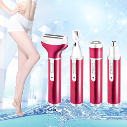 4-in-1-USB-wiederaufladbares Vibrissa-Augenbrauentrimmer-Körperhaarentfernungsmaschinenset mit USB-Kabel, 4 In 1