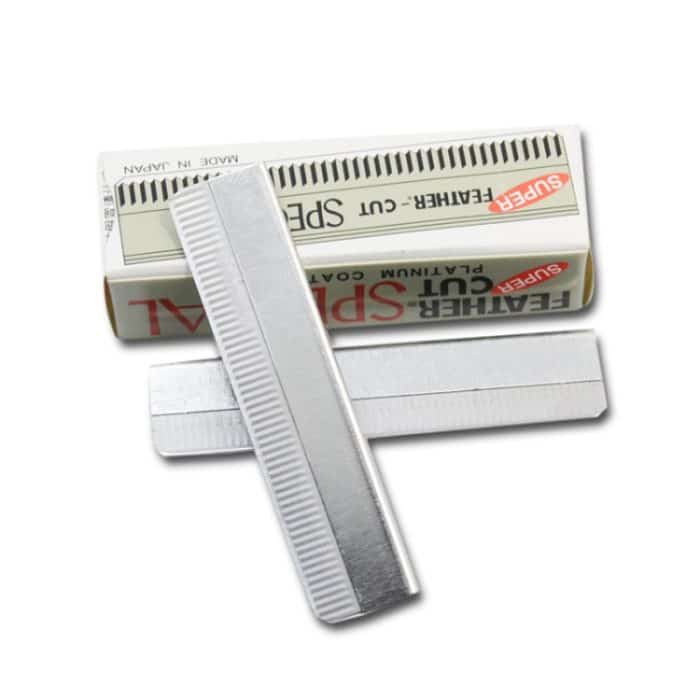 10 PCS Professionelle Friseurwerkzeuge Schaberklinge Augenbrauentrimmer Rasieren Kratzen Haar Federklinge (Silber) – Bild 2