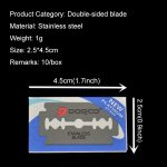 10 PCS Professionelle Friseurwerkzeuge Schaberklinge Augenbrauentrimmer Rasieren Kratzen Haar Federklinge (Silber) – Bild 5
