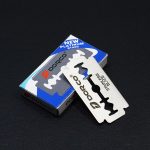 10 Boxen Praktische altmodische doppelseitige Klinge aus Edelstahl zum Rasieren der Augenbrauen-Chimer-Klinge (Silber)