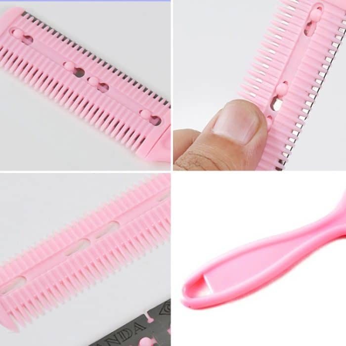 10 Stück Haarwerkzeuge, doppelseitiger Messer-Haarkamm, Haar-Pony-Trimmer, Ausdünnungsgerät, Haarschneidemaschine, zufällige Farblieferung, 2, 1, 10 PCS Random Color Delivery – Bild 4