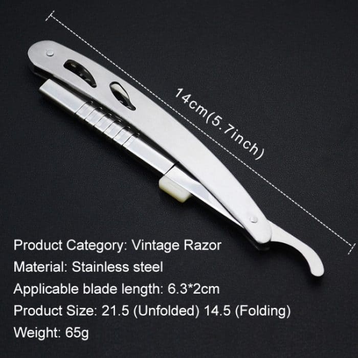 Vintage manueller Rasierklingenhalter Rasieren Augenbraue Chimer Haarschnitt Klingenhalter (Silber) – Bild 2