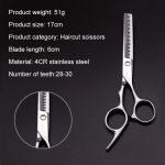 Modische, langlebige, scharfe Friseur-Haarschneideschere/Schere und Friseur-Effilierzahnschere (Silber-Effilierschere), Thining scissor – Bild 4
