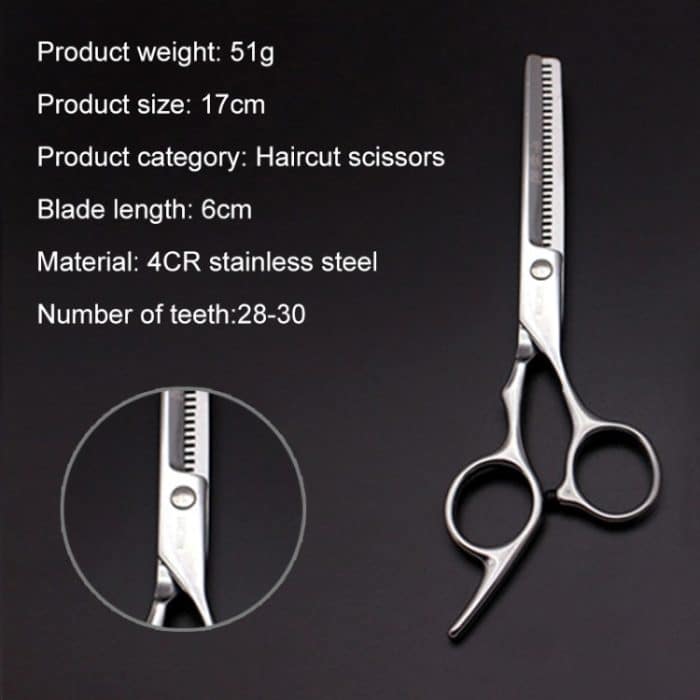 Modische, langlebige, scharfe Friseur-Haarschneideschere/Schere und Friseur-Effilierzahnschere (Silber-Effilierschere), Thining scissor – Bild 4