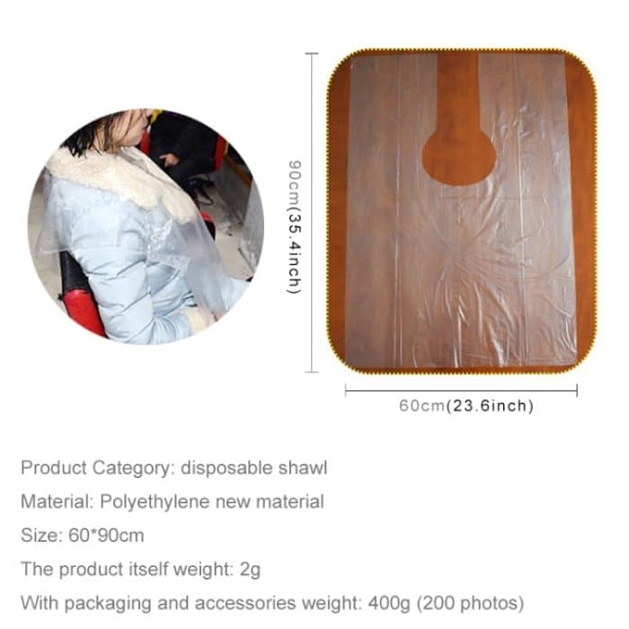 200 Stück einmaliger Haarfärbe-Schal/Mütze, Friseursalon, Haarbehandlung, Tuch, Schal (transparent) – Bild 3