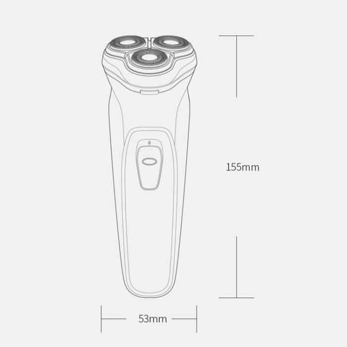 Original Xiaomi YouPin Spannung Universal Fit Wasserdichte Dreibettzimmer Rotary Doppelring Klinge Rasierkopf Elektrische Wiederaufladbare Rasierer Für Männer – Bild 4