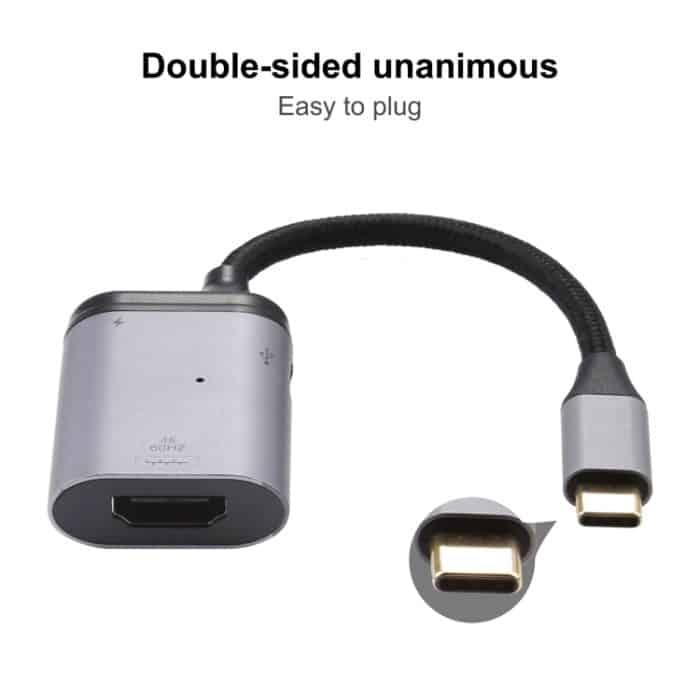 4K 60Hz USB-C / Typ C zu HDMI + PD Datensynchronisationsadapterkabel – Bild 5