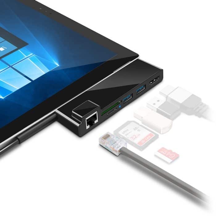 ROCKETEK SK-SH3L RJ45 + 2 x USB 3.0 + HDMI + SD/TF-Speicherkartenleser HUB 4K HDMI-Adapter, SK-SH3L – Bild 1