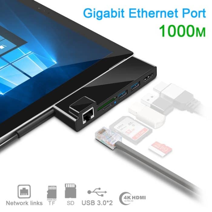 ROCKETEK SK-SH3L RJ45 + 2 x USB 3.0 + HDMI + SD/TF-Speicherkartenleser HUB 4K HDMI-Adapter, SK-SH3L – Bild 3